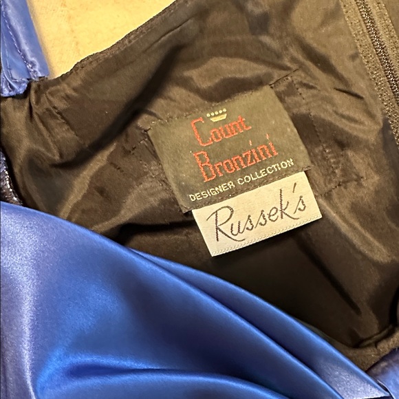 Vintage Designer Dress sapphire blue & black, special occasion - Picture 4 of 6